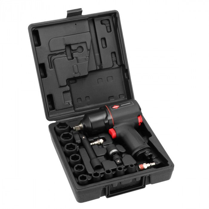Pneumatický rázový utahovák 1/2" s kovanými klíči (10 kusů) - sada mechanika