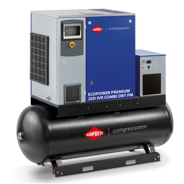 Šroubový kompresor EcoPower Premium 20 Combi Dry PM IVR 13 bar 20 HP/15 kW 2172 - 3000 l/min 500 l