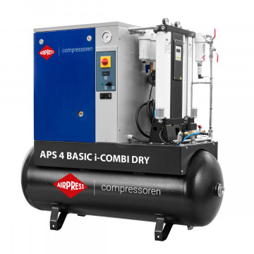 Šroubový kompresor APS 4 Basic i-Combi Dry 10 bar 4 HP/3 kW 366 l/min 200L s adsorpční filtrační sadou OFAG4