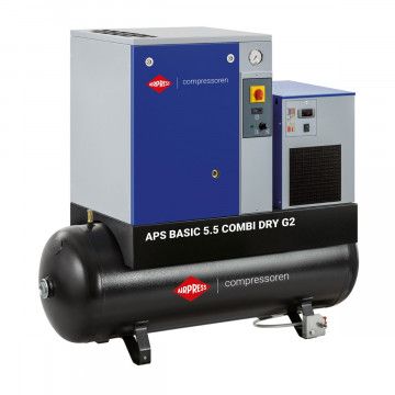Šroubový kompresor APS 5.5 Basic G2 Combi Dry 10 bar 5.5 HP/4 kW 516 l/min 200 l