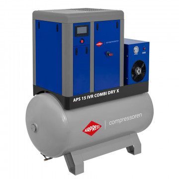 Šroubový kompresor APS 15 IVR Combi Dry X 10 bar 15 HP/11 kW 380-1500 l/min 500 l