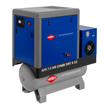 Šroubový kompresor APS 7.5 IVR Combi Dry X G2 10 bar 7.5 HP/5.5 kW 290-790 l/min 200 l